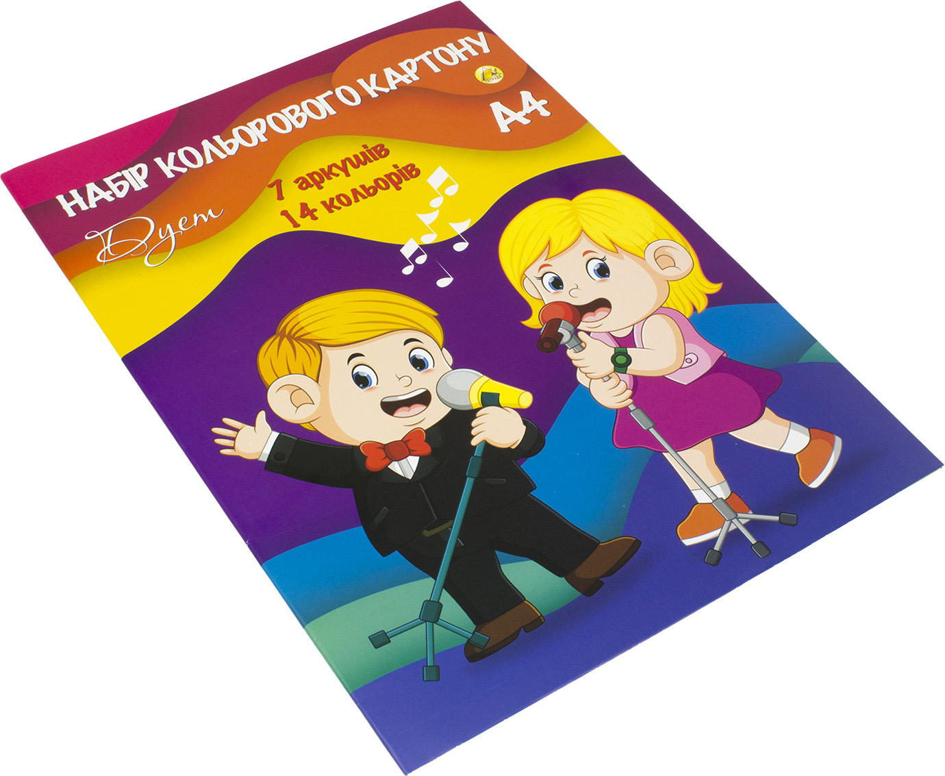 Картон кольоровий A4 7 аркушів Кольоровий дует