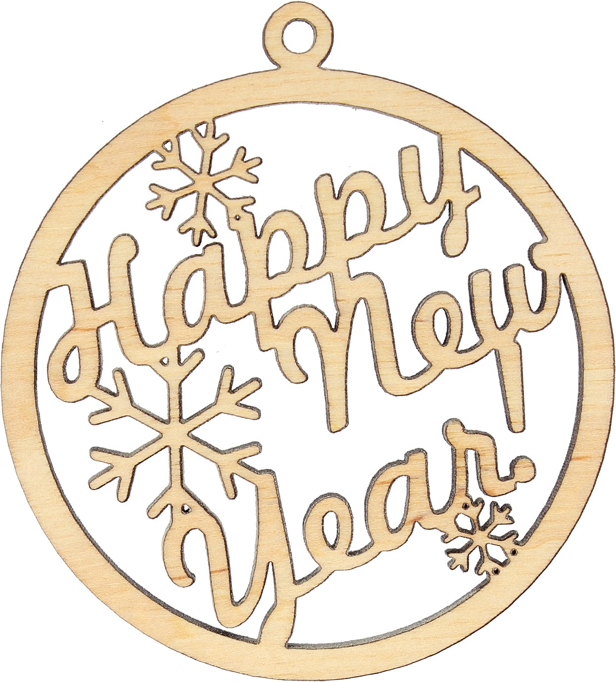 Заготовка фанера іграшка новорічна Happy New Yer 9×8 см