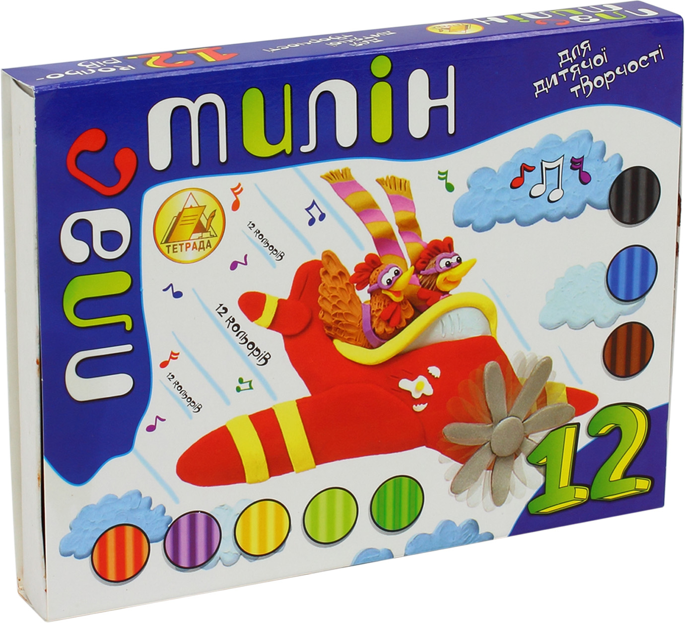 Пластилін 12 кольорів 300г