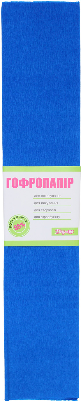 Папір-гофра 5 55% 26,4г/м2 1 Вересня 2мх50см бірюзовий 701521