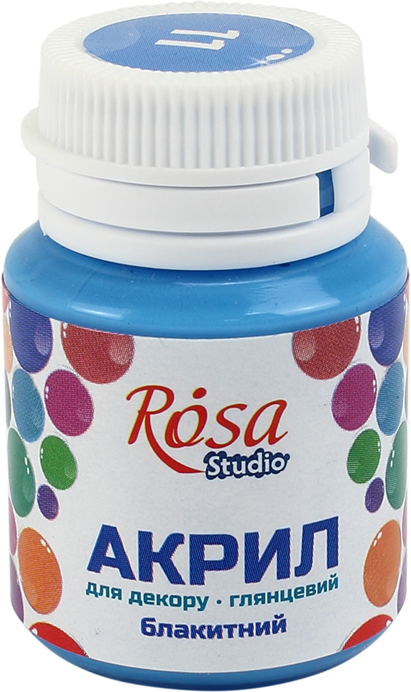 Акрил для декору Rosa Studio 20мл глянцевий блакитний