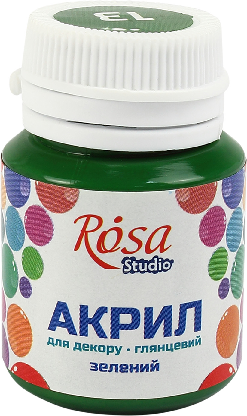 Акрил для декору Rosa Studio 20мл глянцевий зелений
