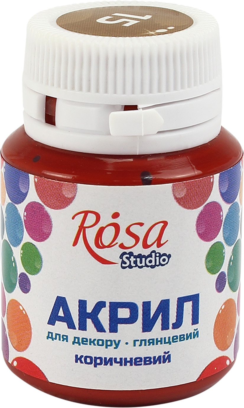 Акрил для декору Rosa Studio 20мл глянцевий коричневий
