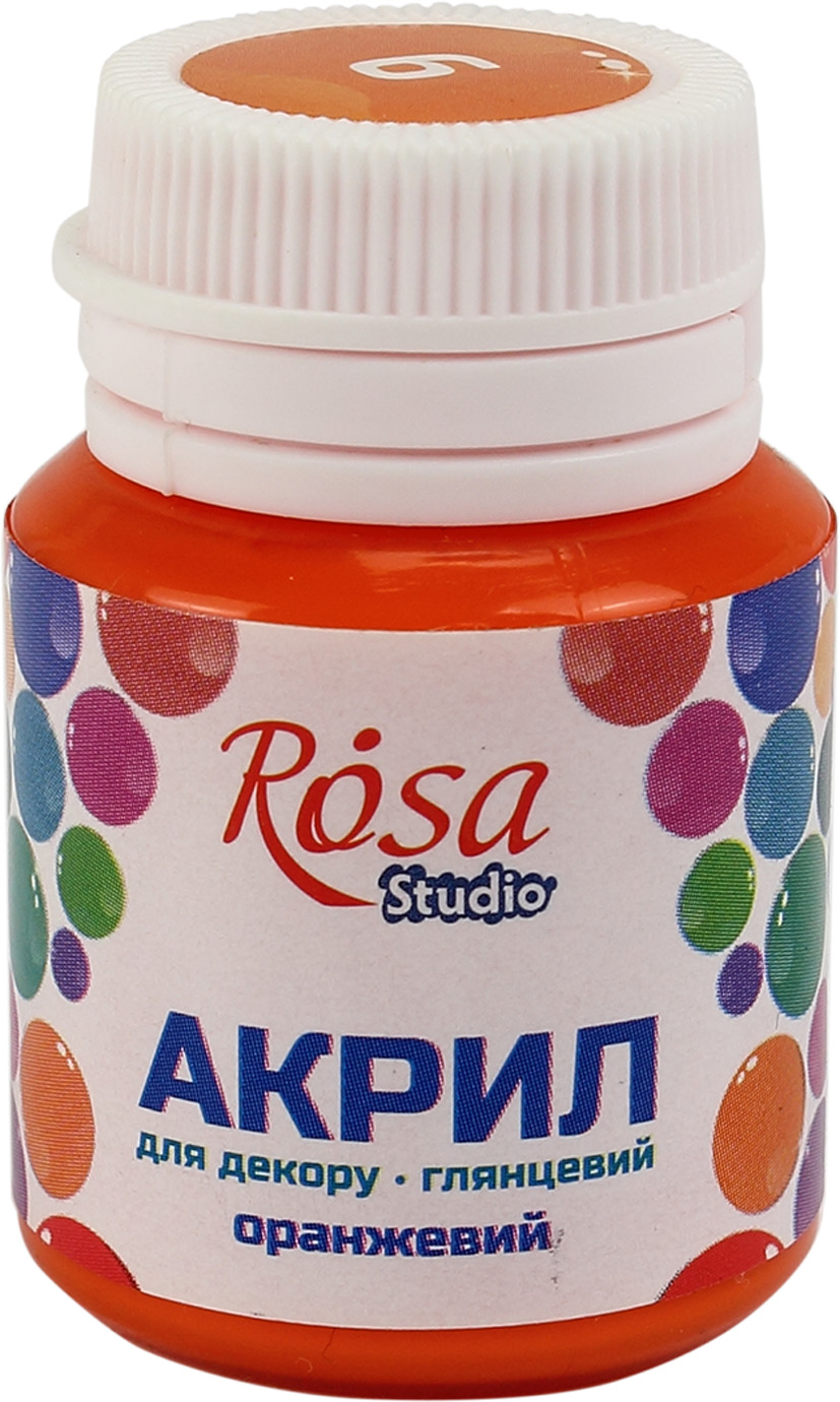 Акрил для декору Rosa Studio 20мл глянцевий помаранчевий