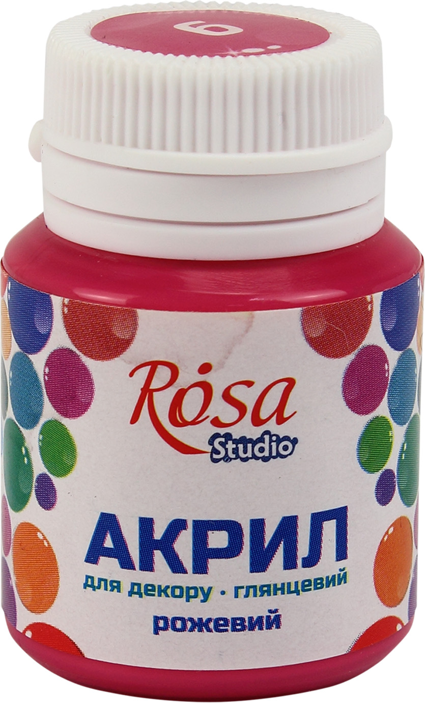 Акрил для декору Rosa Studio 20мл глянцевий рожевий