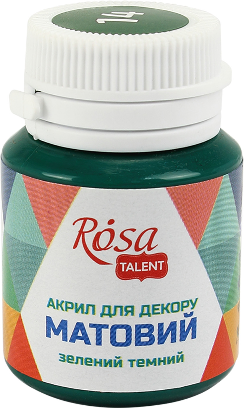 Акрил для декору Rosa Start 20мл матовий зелений темний