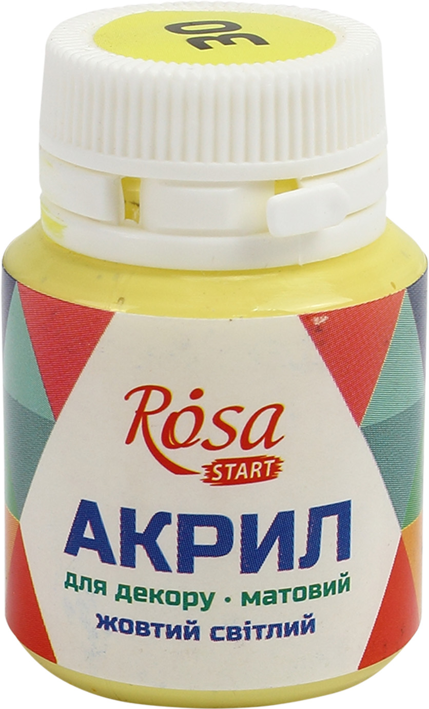Акрил для декору Rosa Start 20мл матовий світло-жовтий