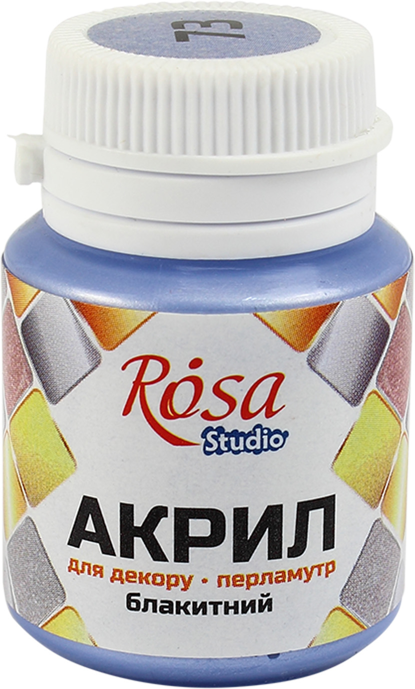 Акрил для декору Rosa Studio 20мл перламутр блакитний