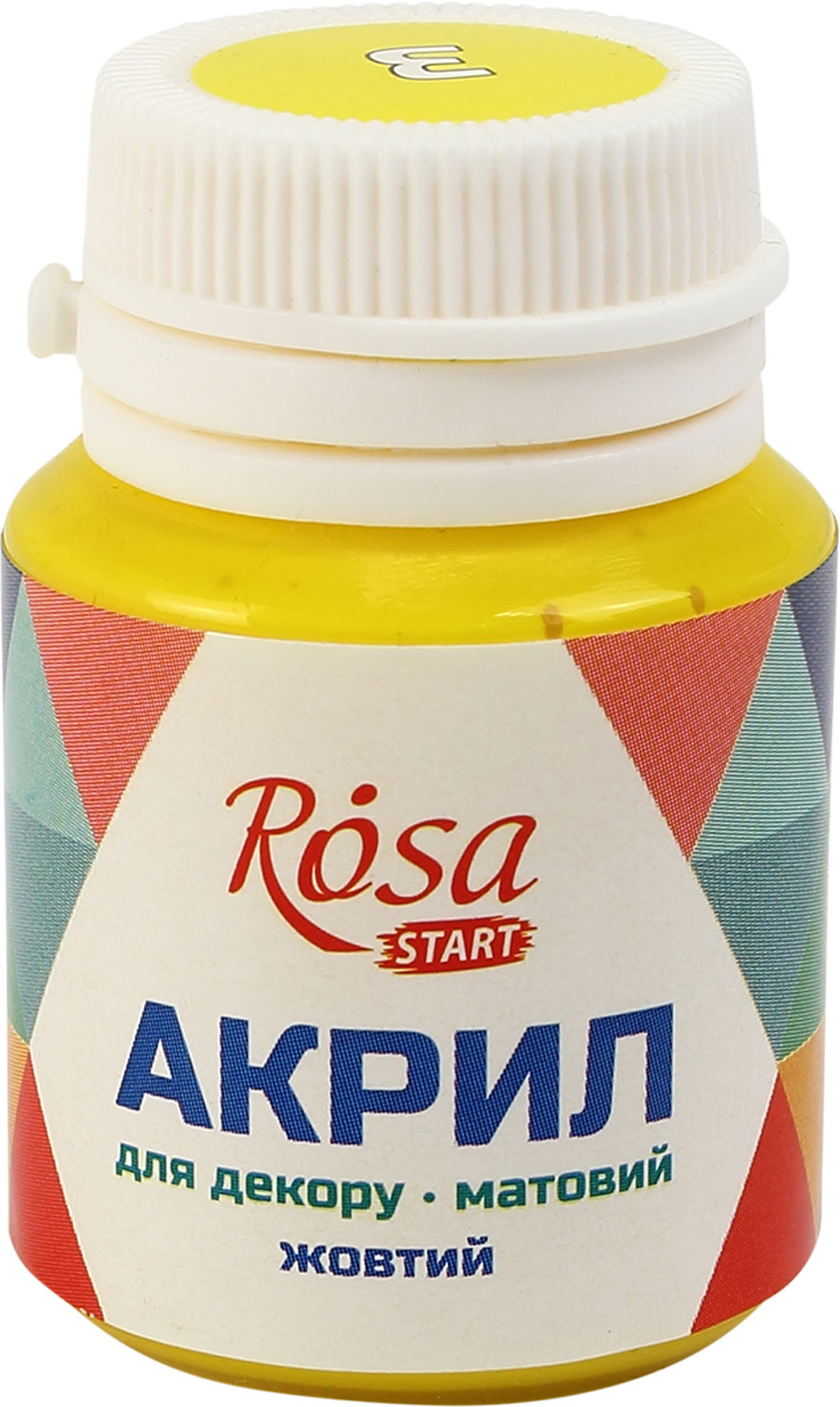 Акрил для декору Rosa Talent 20мл матовий жовтий