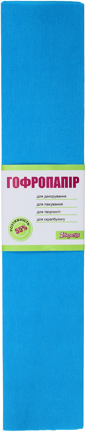 Бумага-гофра 5 55% 26,4г/м2 2мх50см 703002 светло-голубая