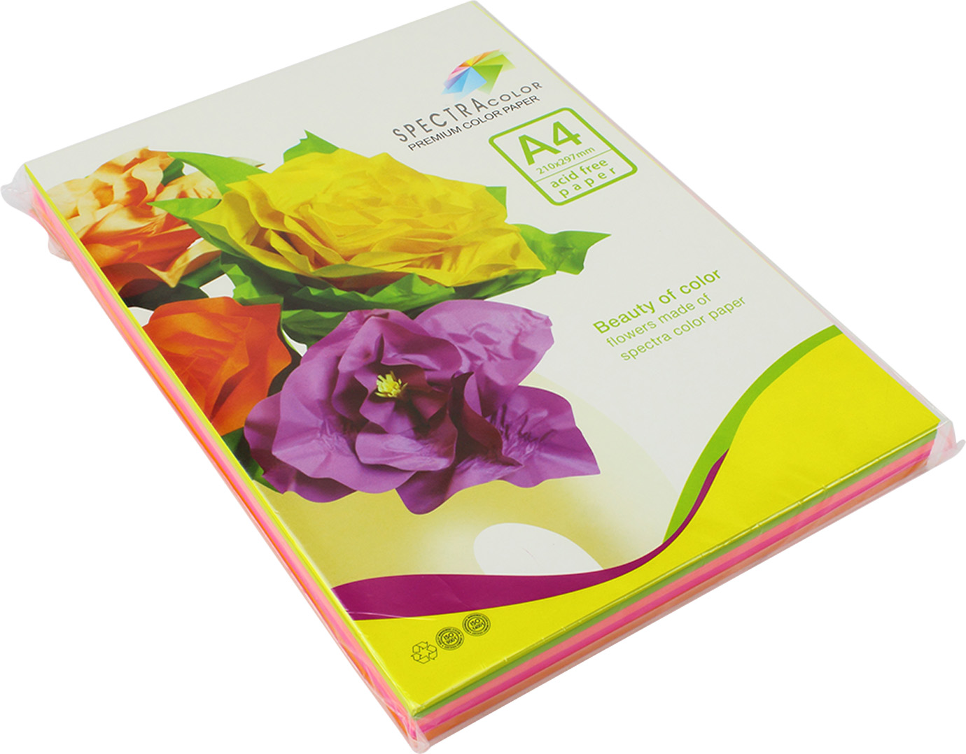 Папір кольоровий А4 75г/м2 неон 5×50 Spectra Color-Rainbow Pack Cyber IT 82 O 250 шт