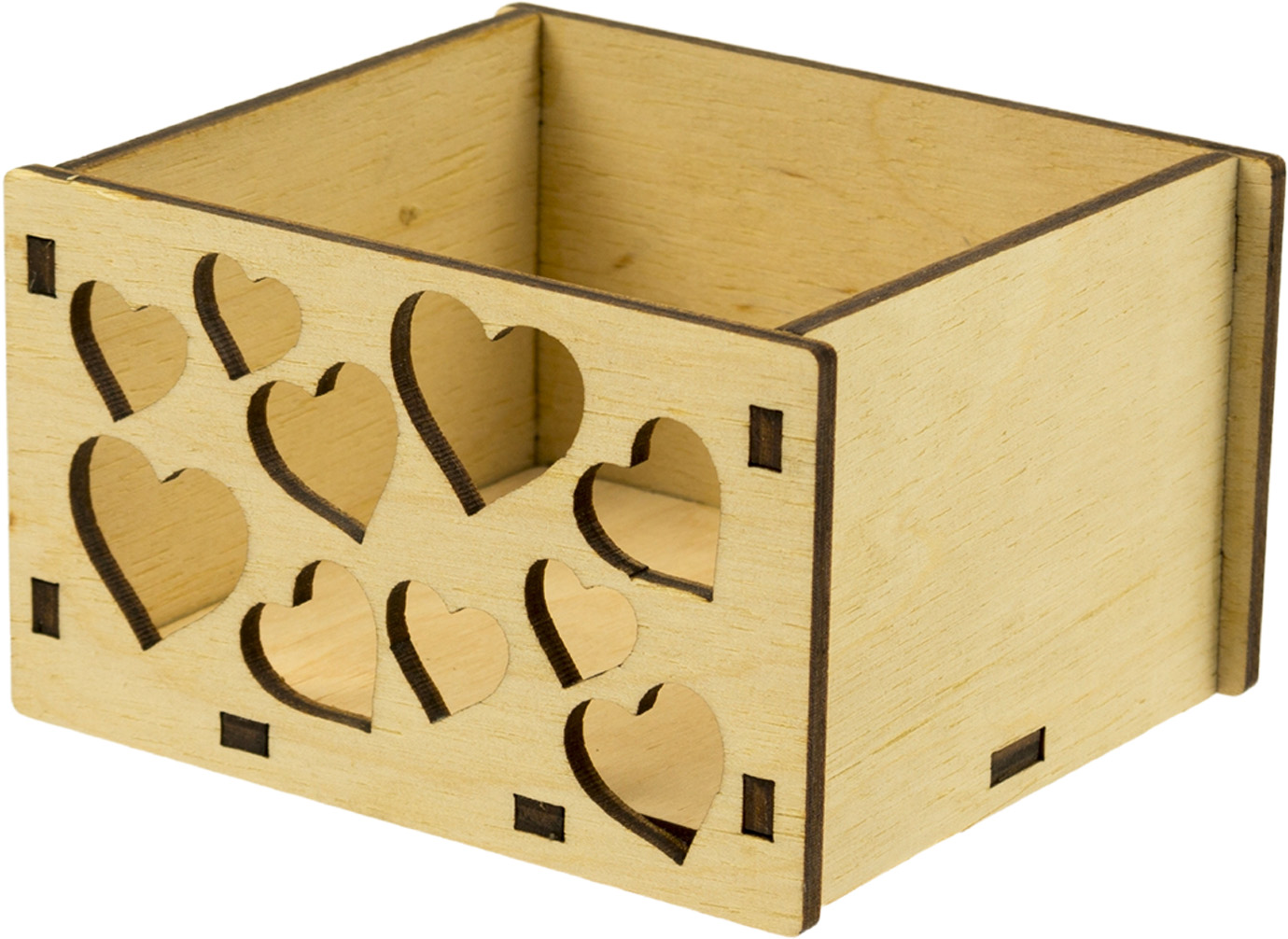Коробка для квітів Сердечка 10×8×6см фанера