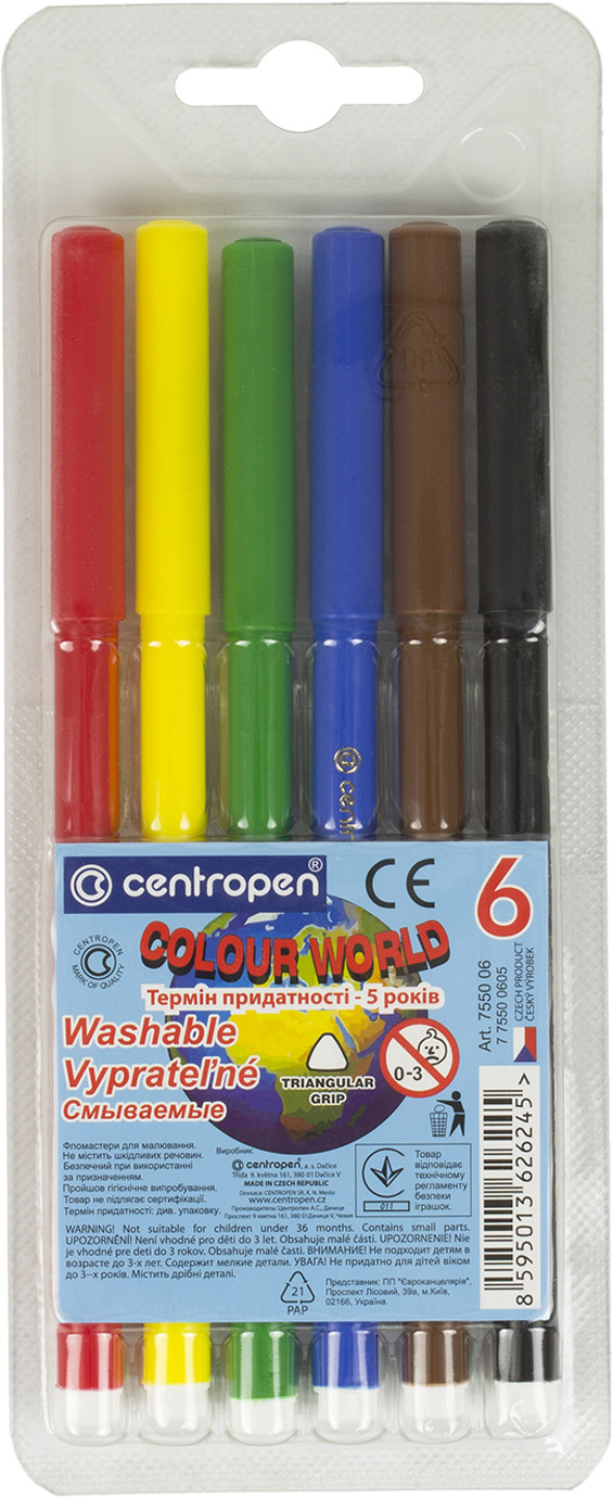 Фломастери Color World 6 кольорів