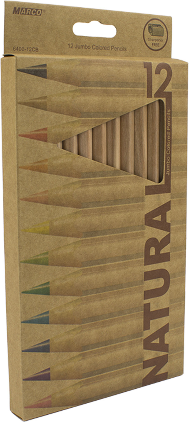 Олівці кольорові Natural 12 кольорів Jumbo з точилкою