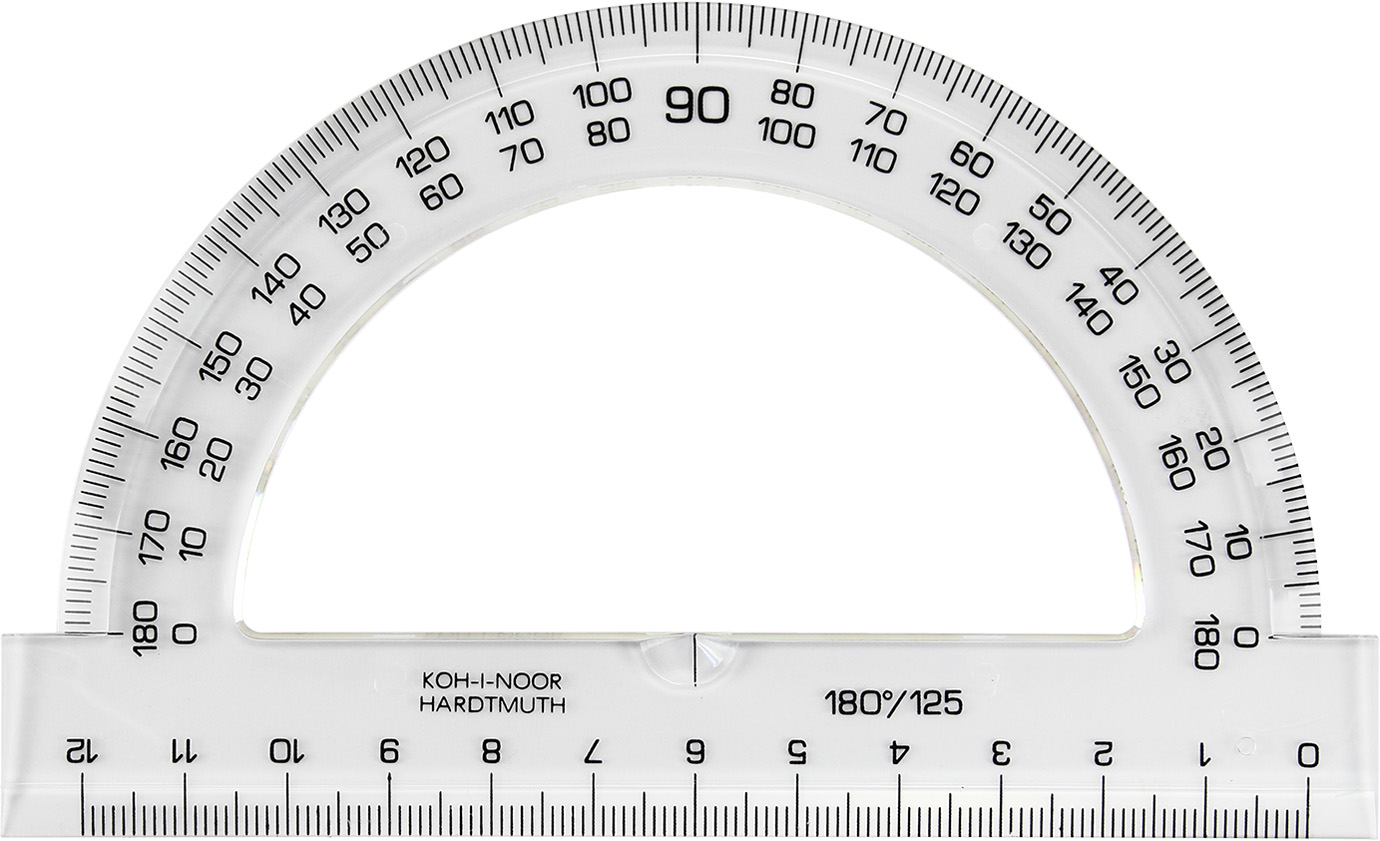 Транспортир 180°/125 746238 прозорий безкольоровий