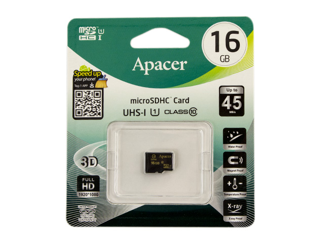 Карта пам'яті 16Gb Micro-SDHC (UHS-1) R-45Mb/s
