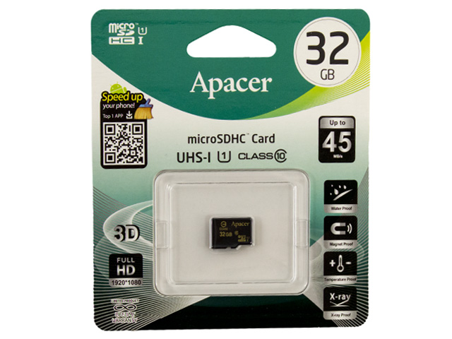 Карта пам'яті 32Gb Micro-SDHC (UHS-1) R-45Mb/s class10 8838