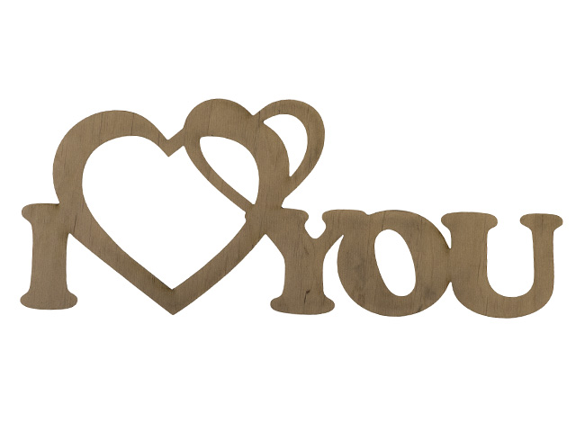 Заготовка фанера напис I love you 7×16см
