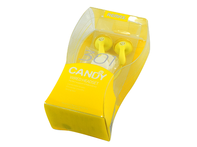 Навушники вставні Candy 301 yellow мікрофон