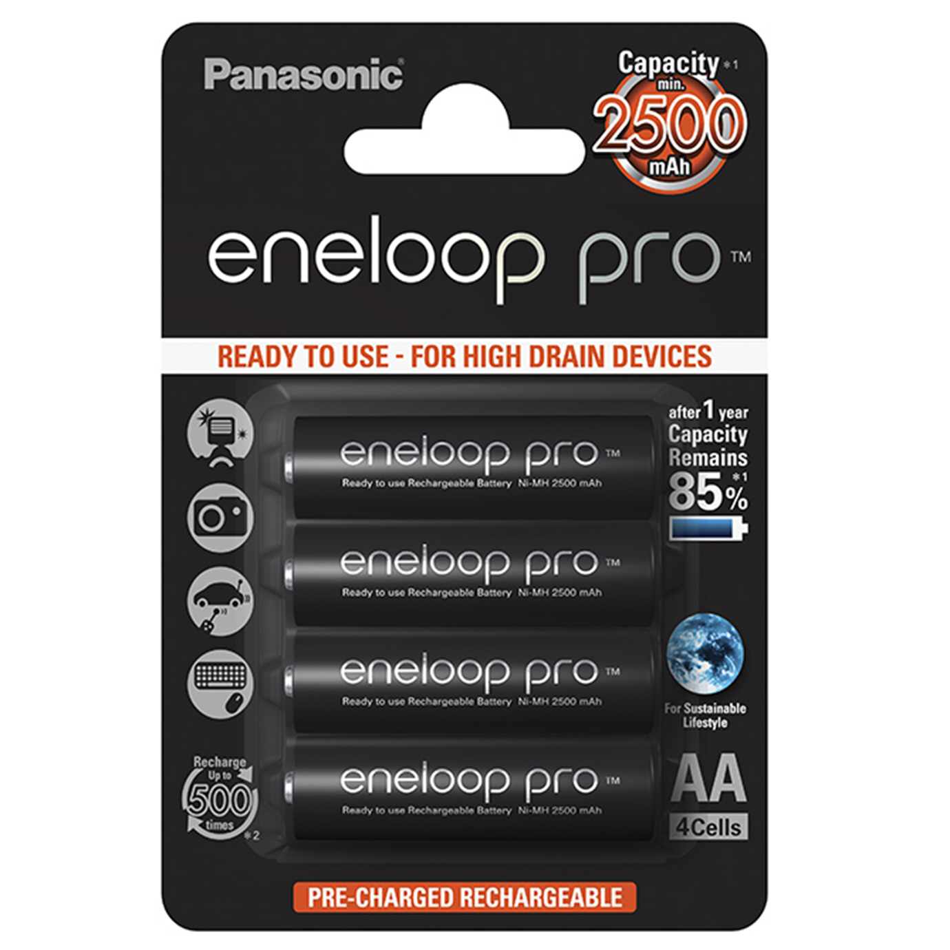 Акумулятори Eneloop Ni-Mh (R-06,2500 mAh) блістер 4 шт (BK-3HCDE/4BE)