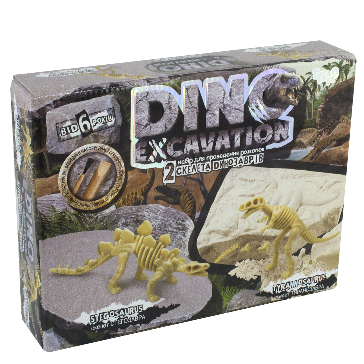 Набір для проведення розкопок Dino excavation динозаври українською DankoToys DEX-01-04,05,06