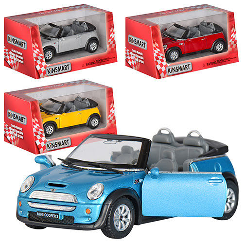 Машина металева Mini Cooper S Convertible в коробці 16×8,5×7,5см