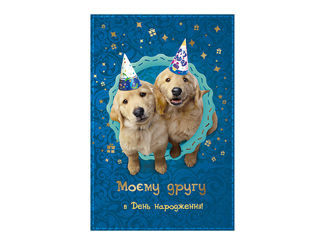 Открытка Моему другу в День рождения 12×18см с тиснением 13418