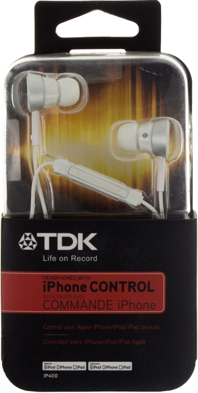 Навушники вакуумні TDK IP400 регулятор гучності white мікрофон