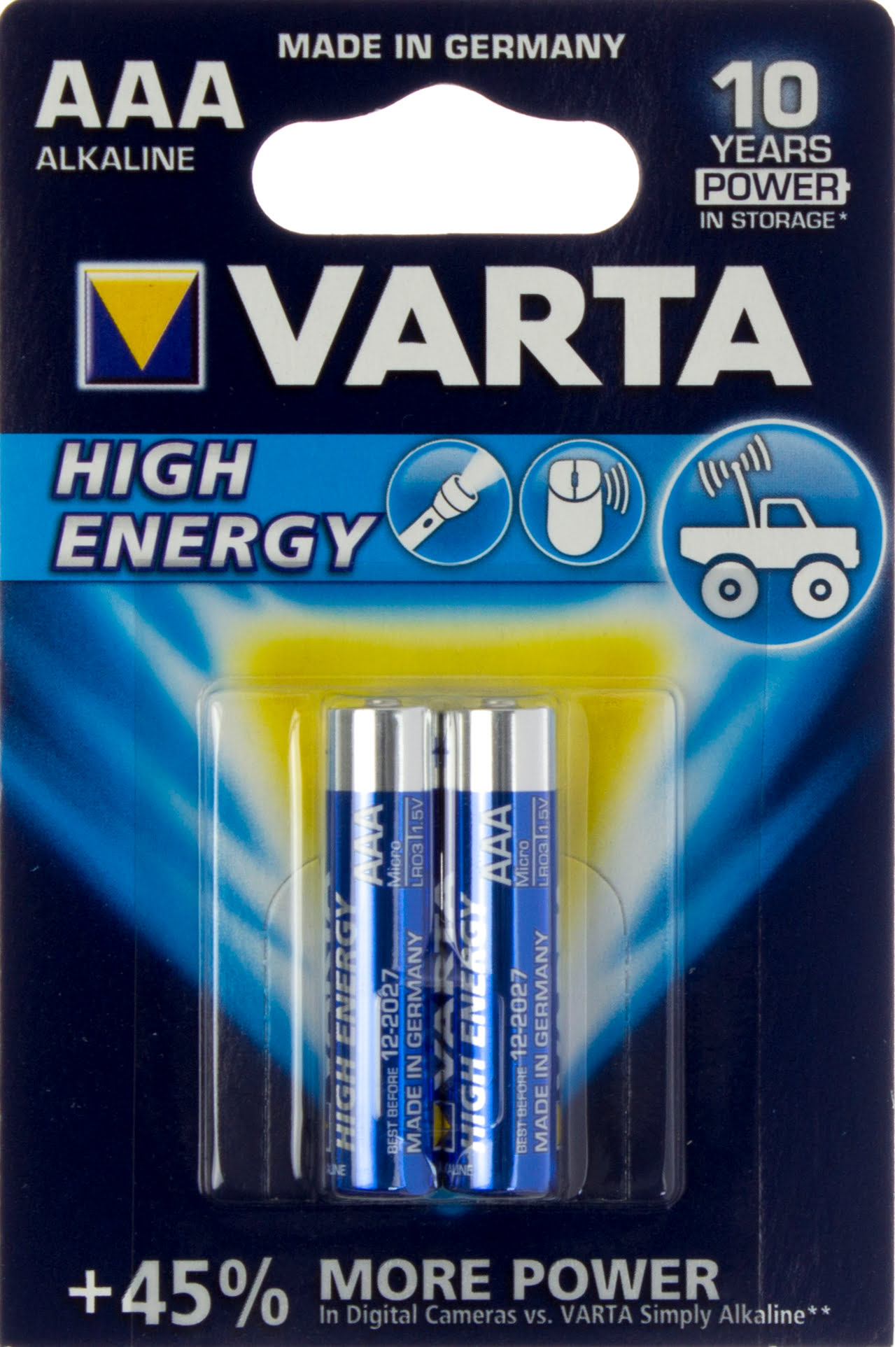 Батарейки high energy longlife power LR-03 блістер 2 шт