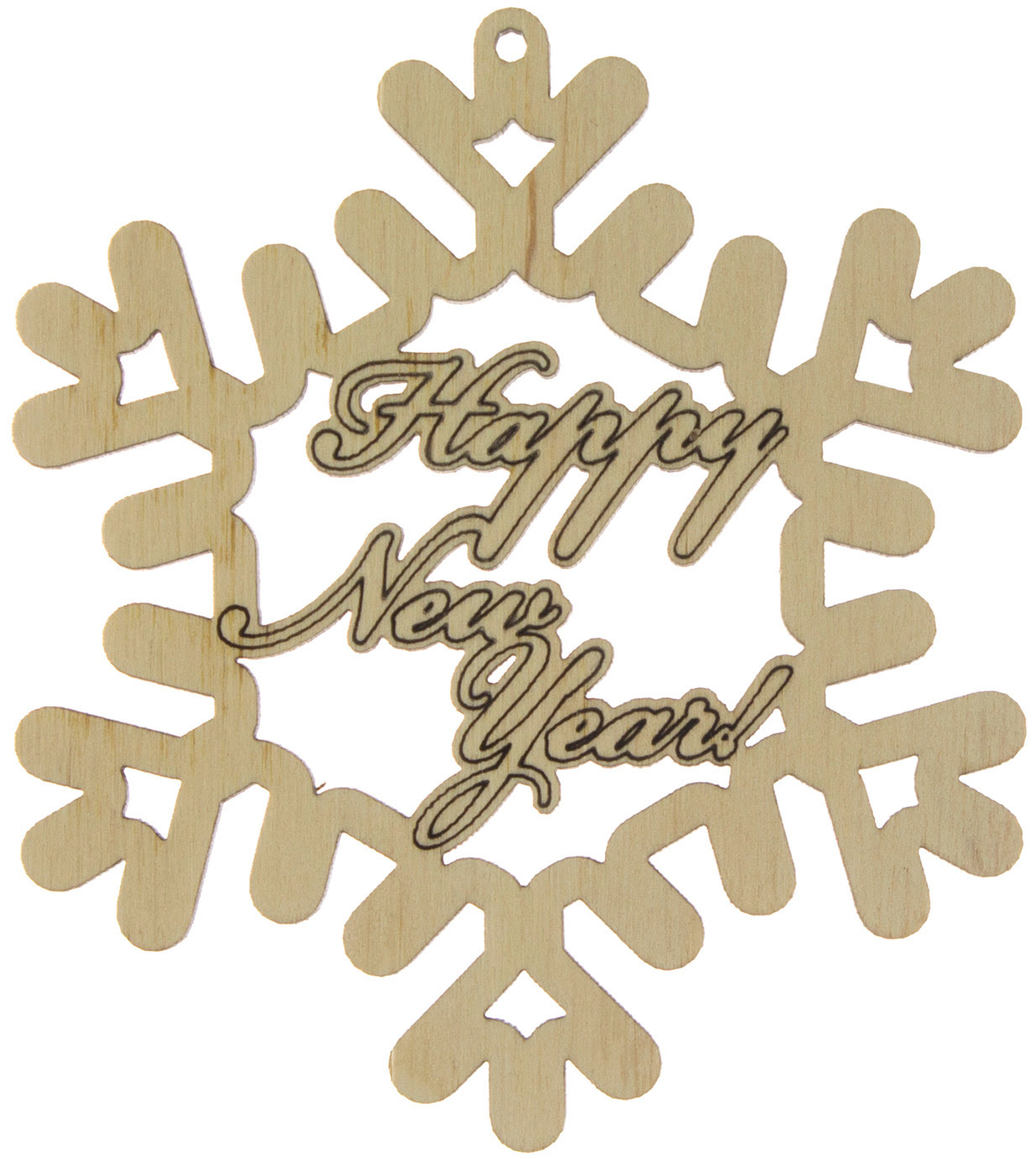 Сніжинка Happy New Year 10 см фанера