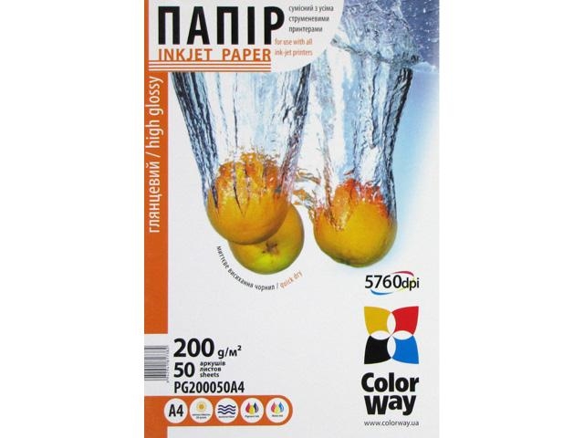 Фотопапір глянцевий CW А4 200г/м2 картонна упаковка