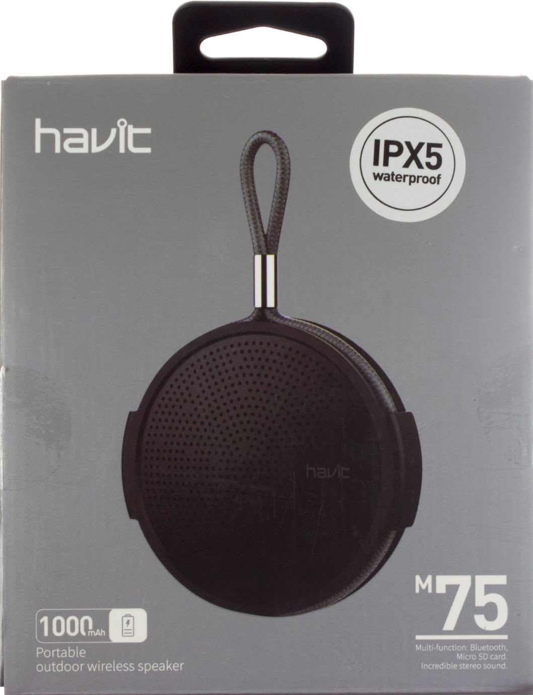 Колонка bluetooth HV-M75 black 2861