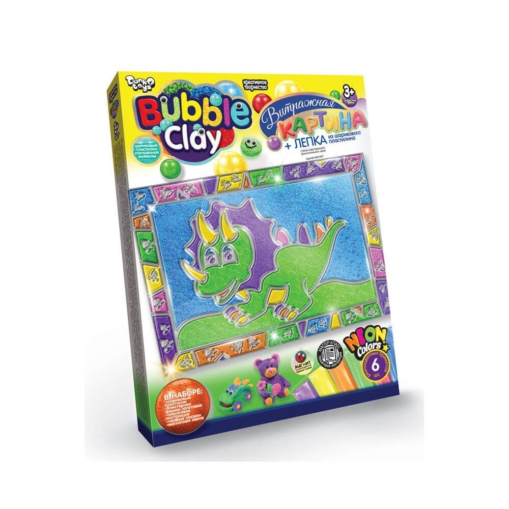 Набір для творчості DankoToys Bubble Clay Вітражна картина ВВC-02-01U, 02U...06U/ВВC-01-01U