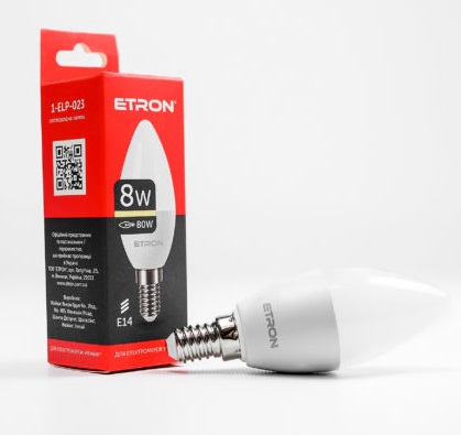 Лампа Light Power LED 1-ELP-023 C37 8Вт 3000K E14