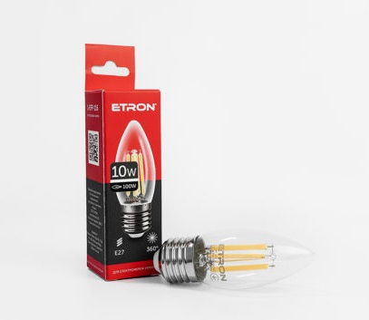 Лампа Filament Power прозоре скло LED 1-EFP-116 C37 10Вт 4200K Е27