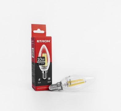 Лампа Filament Power прозоре скло LED 1-EFP-118 C37 10Вт 4200K Е14