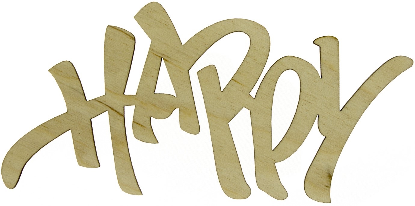 Напис Happy 8×15см фанера
