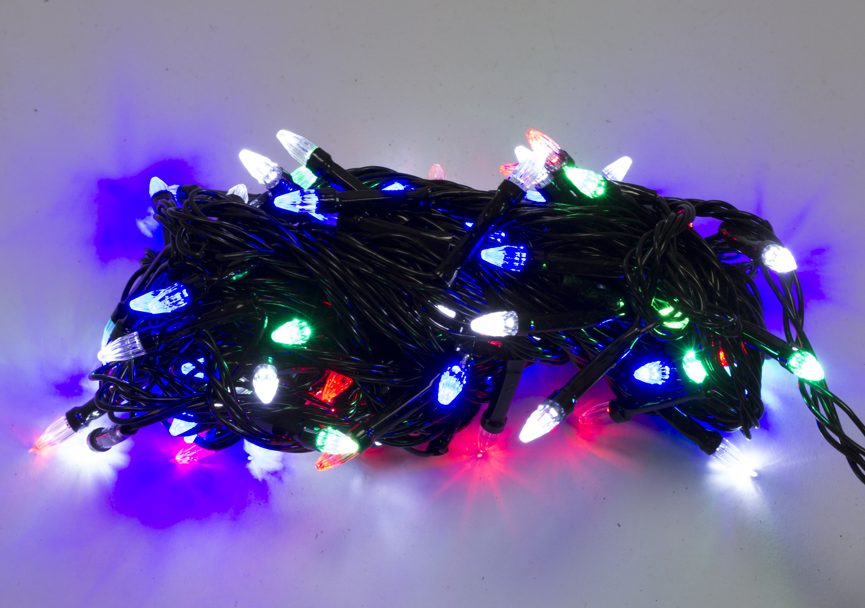 Гирлянда электрическая Свеча 100 LED Multicolor, черный провод L-8,5 м