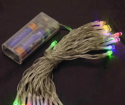 Гірлянда електрична на батарейці 30 LED Multicolor RB/RG L-3 м