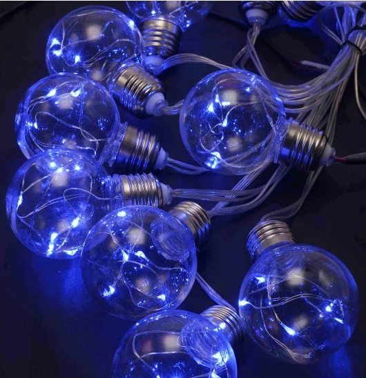 Гірлянда електрична Роса 10 LED синя L-5 м H-60 мм