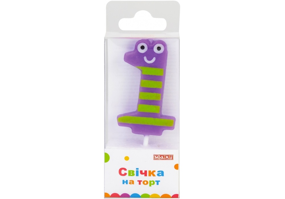 Свічка в торт Цифра-1 4,5 см