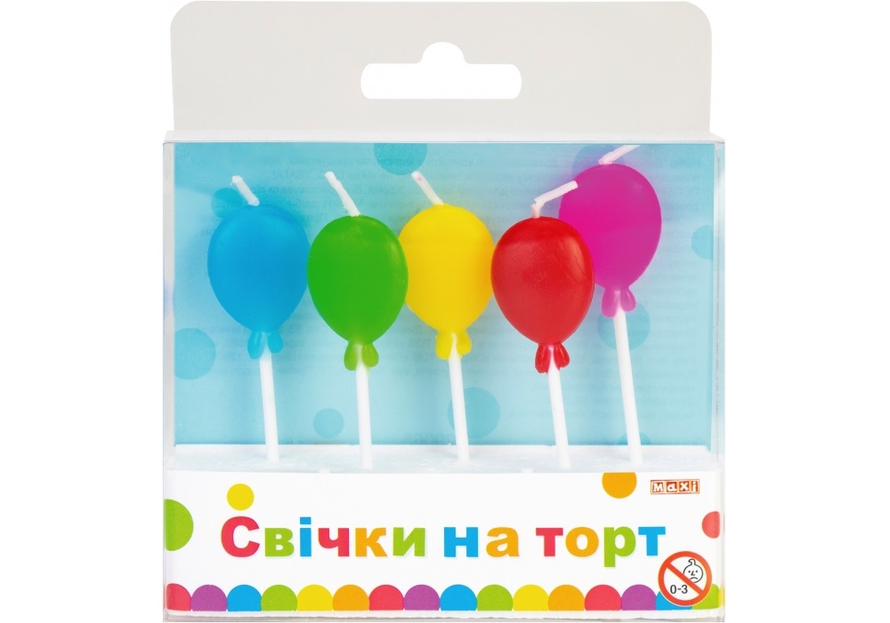Набір свічок Balloons 5 шт асорті