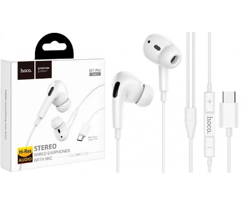 Навушники вакуумні M1 Pro Type-C white+мікрофон