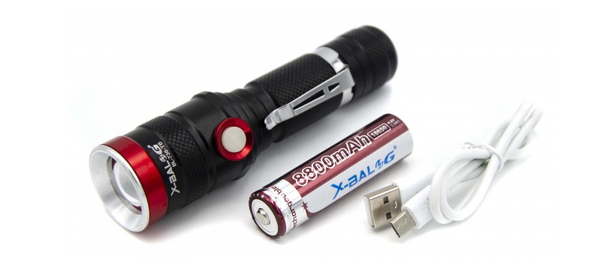 Фонарь на аккумуляторе металлический Police зарядное устройство microUSB, zoom BL-736 -T6