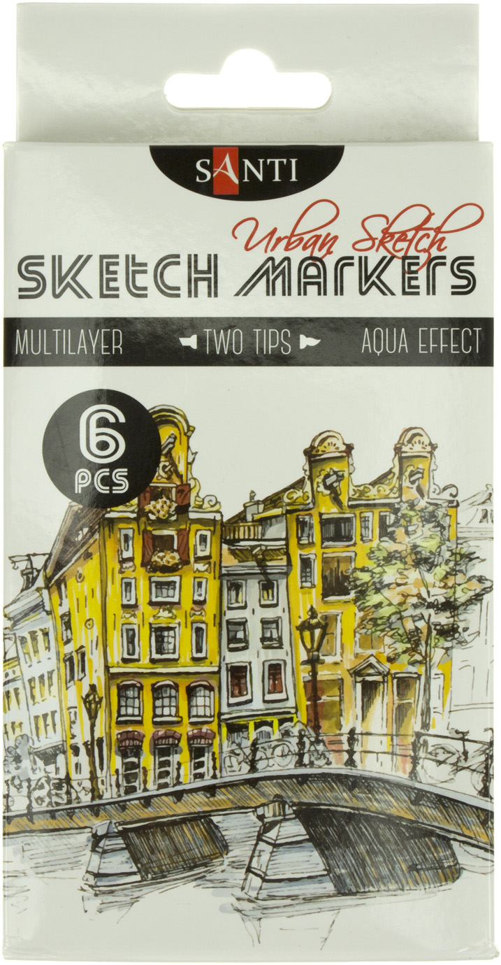 Набір маркерів sketch 6 шт Urban Scetch 390548