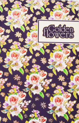 Блокнот A5 40 аркушів без лінії Golden Flowers purple 903603