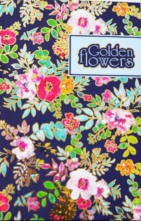 Блокнот A5 40 аркушів без лінії Golden Flowers violet 903627