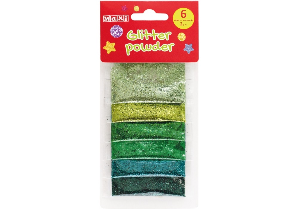 Блискітки Maxi 2г, 6 кольорів