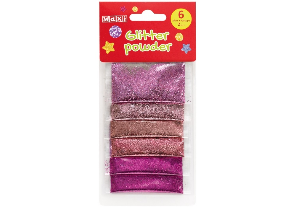 Блискітки Maxi 2г, 6 кольорів