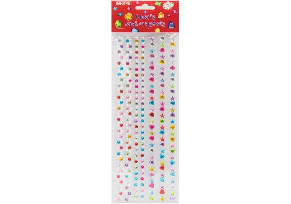 Перлини та стрази самоклеючі Асорті: перлини, серця, зірочки
